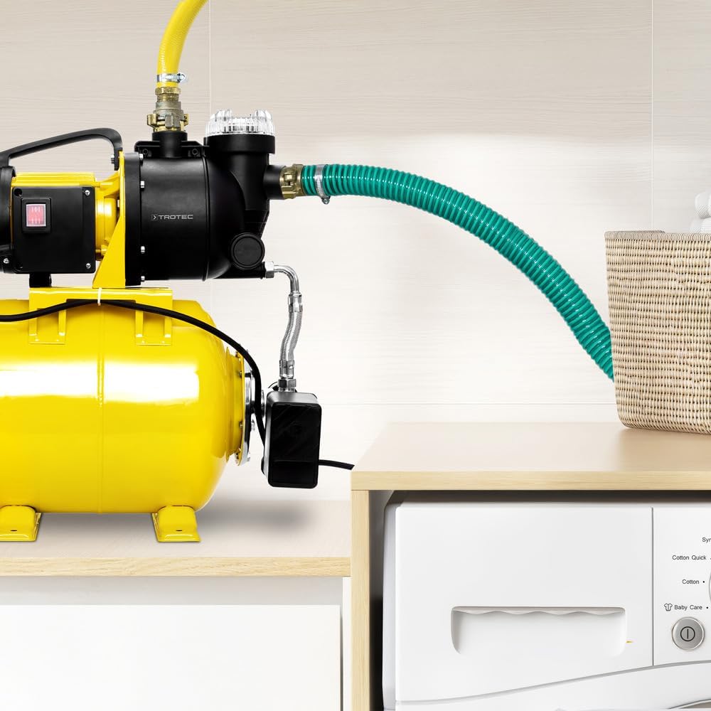 TROTEC TGP 1025 EF - Pompa con prefiltro, 3500 l/h, 1000 W, 30 m, risparmio energetico, auto-arresto, approvvigionamento idrico industriale, irrigazione