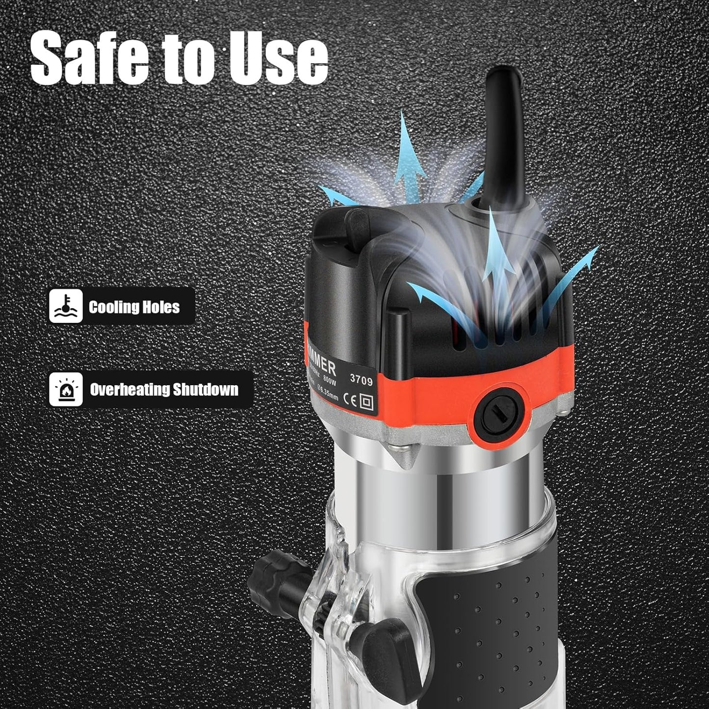 Fresatrice verticale per legno, elettrica, a mano, 220 V, 800 W, fresatrice multifunzione, 30000r/min, per lavorazione del legno, lavorazione di mobili