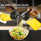 Ölsprüher für Die Küche, 500 ml Öl Sprühflasche, 2 in1 Oil Sprayer Können Ölspray und Gießen zum Kochen