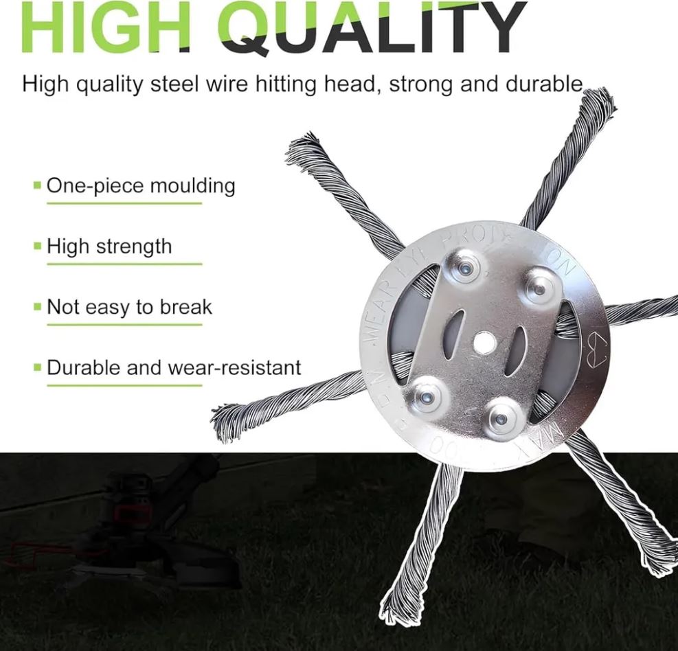 2 Stück Stahldraht Rasentrimmer, Unkrautbürste Für Rasentrimmer, Freischneider Zubehör