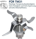 Messer für Thermomix TM31 Küchenmaschine Mixmesser Edelstahl - mit Dichtung