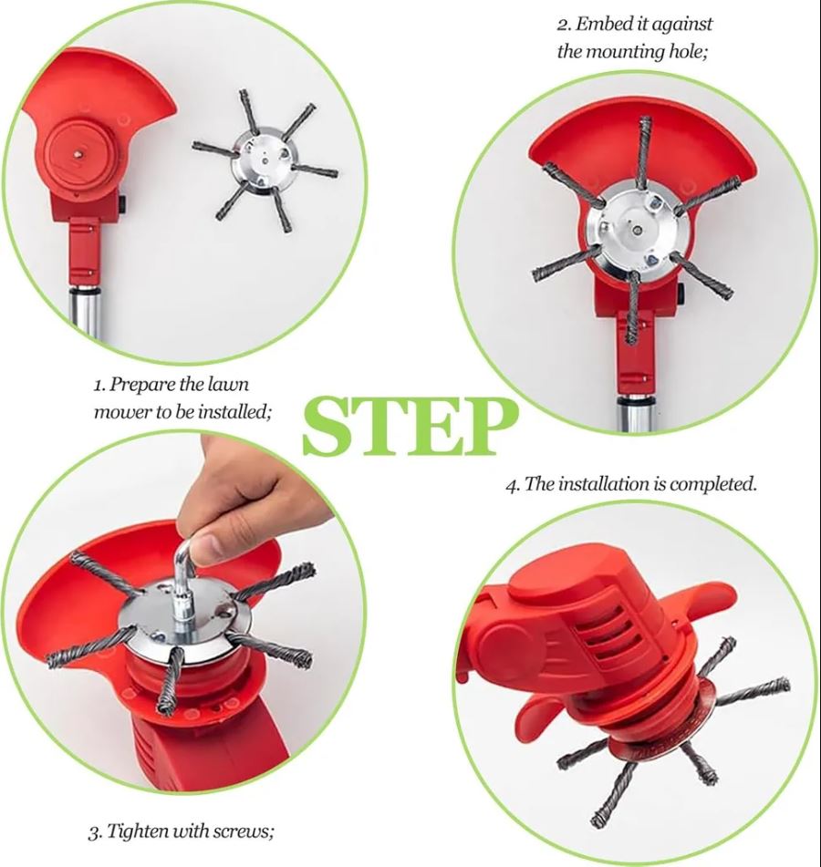 2 Stück Stahldraht Rasentrimmer, Unkrautbürste Für Rasentrimmer, Freischneider Zubehör