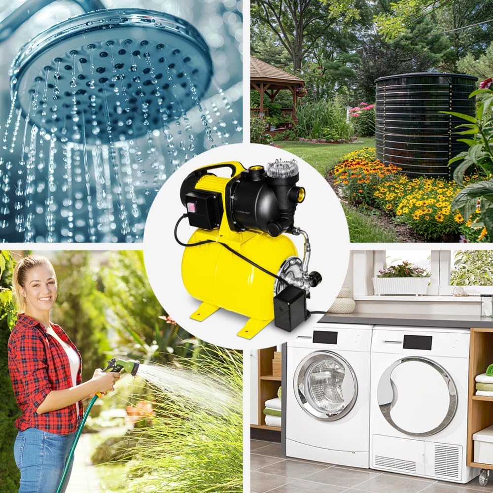 TROTEC TGP 1025 EF - Pompa con prefiltro, 3500 l/h, 1000 W, 30 m, risparmio energetico, auto-arresto, approvvigionamento idrico industriale, irrigazione