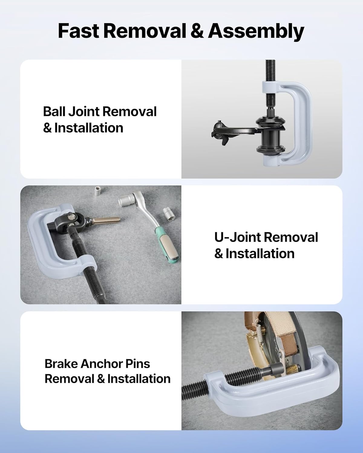 Kit Pressa per Cuscinetti, 10+24 Pezzi, Utensile per Boccole, Set per Piste e Guarnizioni con 13 Boccole, Telaio a C e Manicotti, Strumenti di Installazione e Rimozione con Custodia