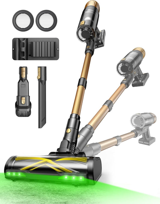 Ultenic Aspirapolvere Senza Fili, 50KPa/65 Min Scopa Elettrica Senza Fili, Aspirapolvere Potente con Tubo Telescopica, Autoportante, Tecnologia GreenEye, per Tappeti/Pavimenti/Peli di Animali