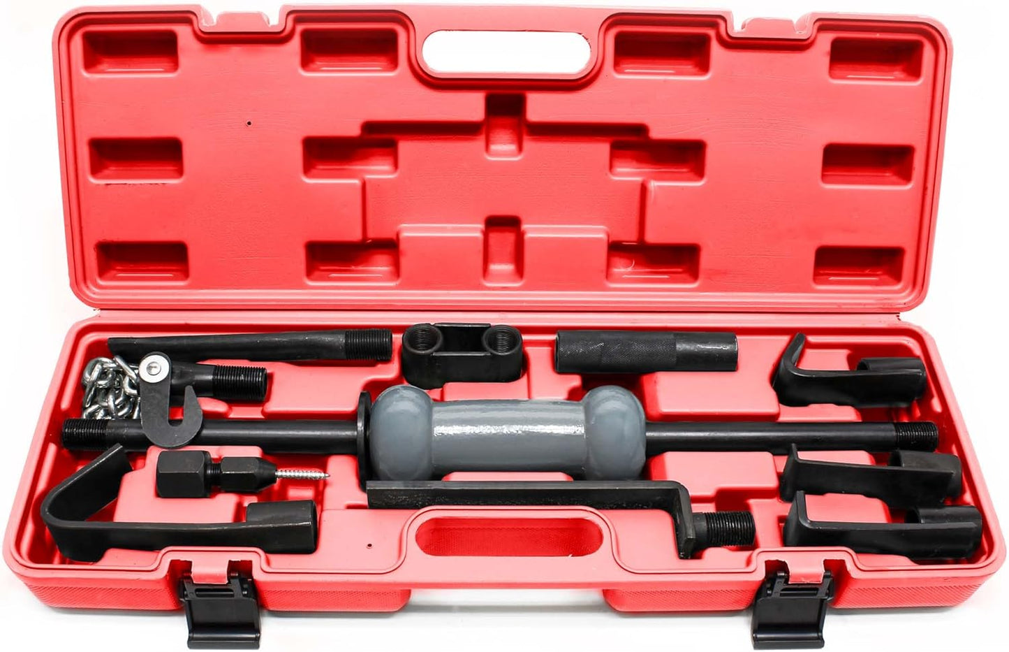 Set universale 11 pezzi per riparazione carrozzeria con martello scorrevole per ammaccature