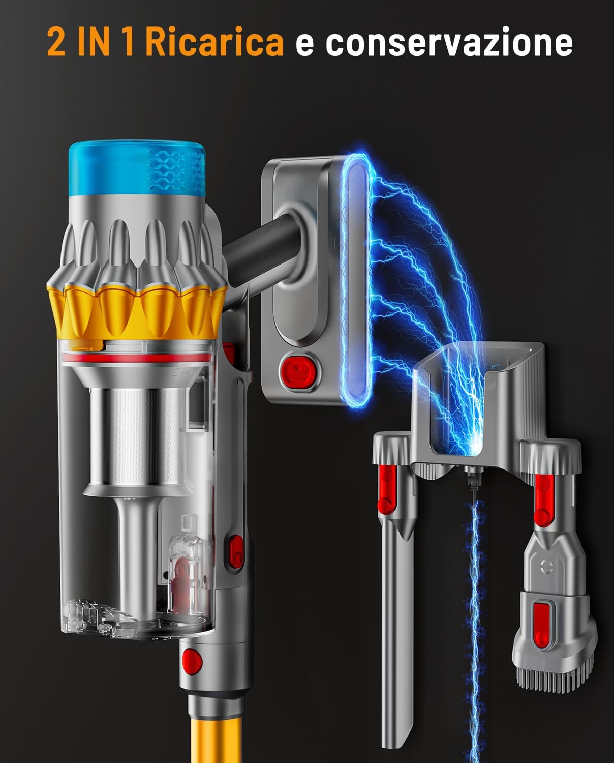 Aspirapolvere Senza Fili, 55KPA/650W/70Mins Scopa Elettrica Senza Fili, Autoportante Anti-groviglio/OLED Schermo/1,8L Cup Aspirapolvere senza fili potente, Adatto per Tappeti/Pavimenti/Capelli